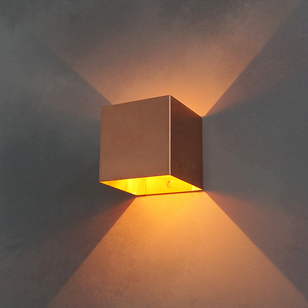 銅製ランプ　間接照明　ハンドメイド　金属工芸　ブラケットライト CUBE 銅ブラケット｜銅ブラケットライト・壁付け照明｜CTSH LIGHT.