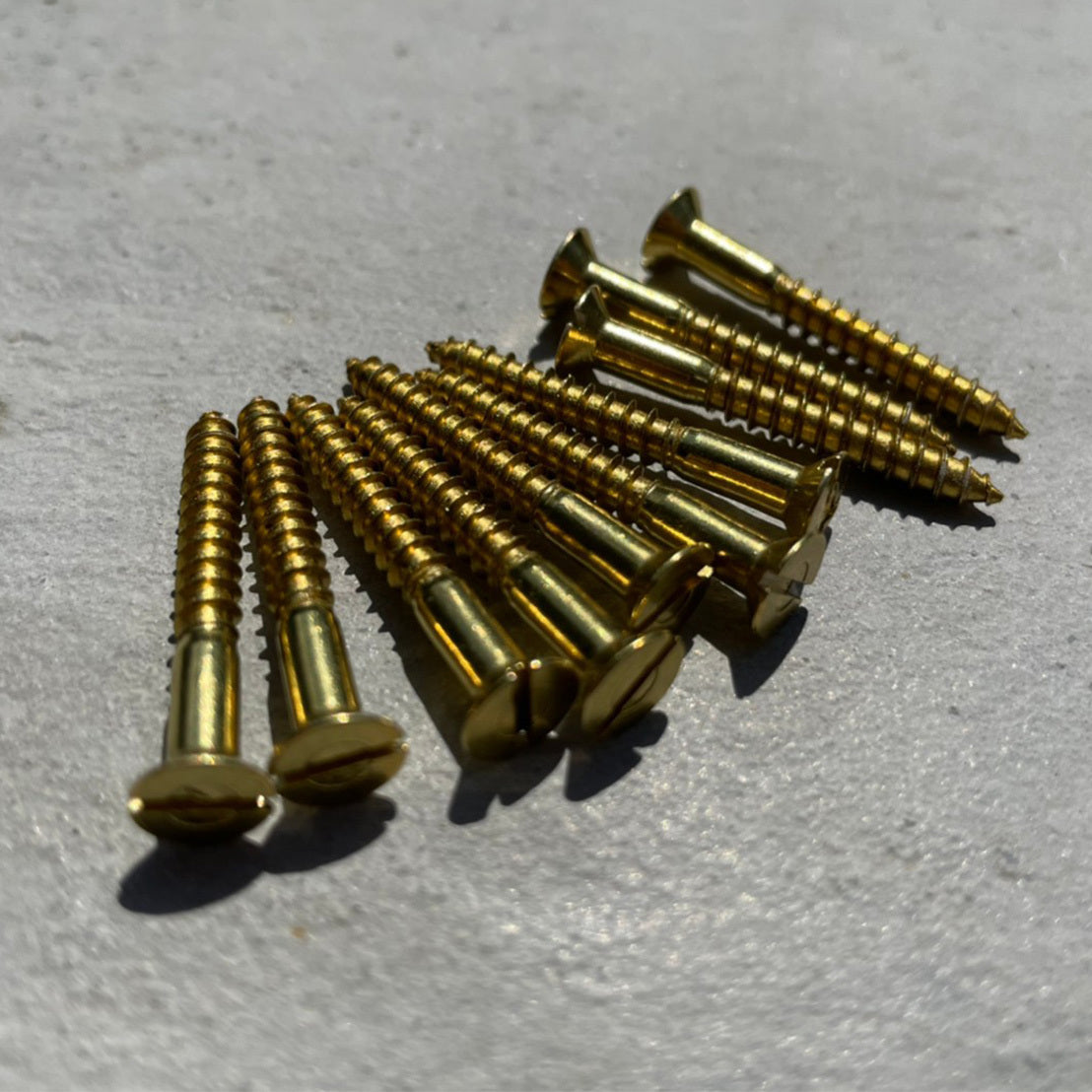 真鍮無垢 アンティーク皿ネジ(－)3.8×32ｍｍ 10本